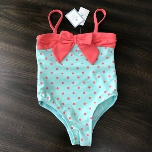 Baby Gap Bow Polka Dot One-Piece Swimsuit 12-18 months - Picture 1 of 1